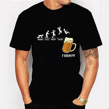 Graphic Hip-hop Men's And Women's T-shirt Beer Men's T-shirt Street Wear Harajuku T-shirt