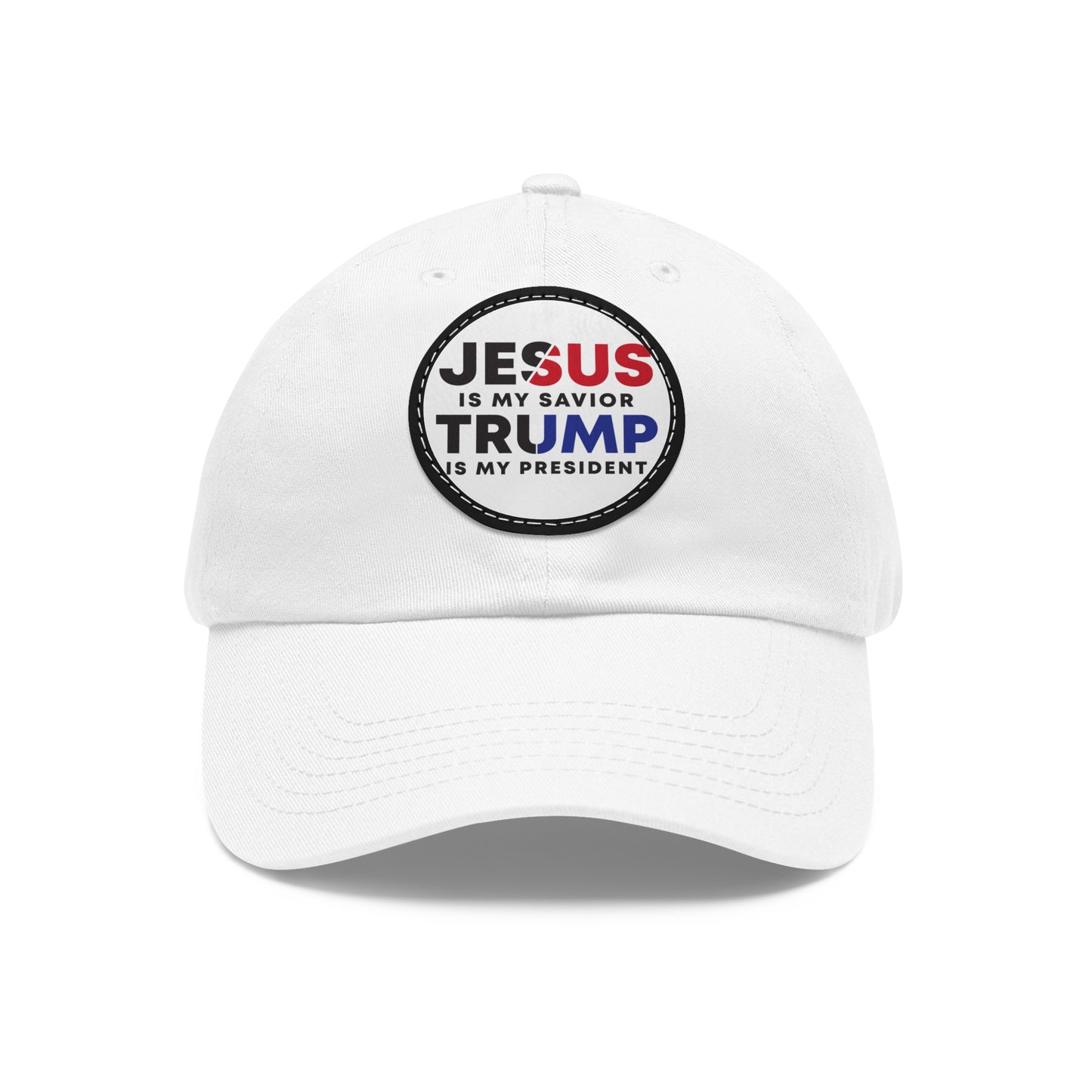 TRUMP 2024 Dad Hat with Leather Patch (Round)