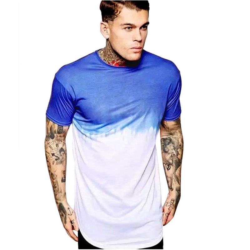 Gradient stitching men's T-shirt