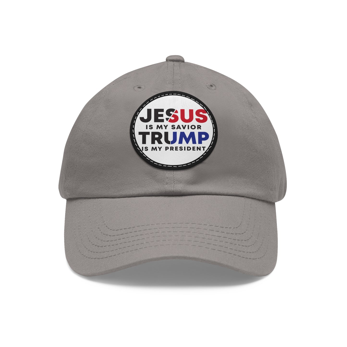 TRUMP 2024 Dad Hat with Leather Patch (Round)