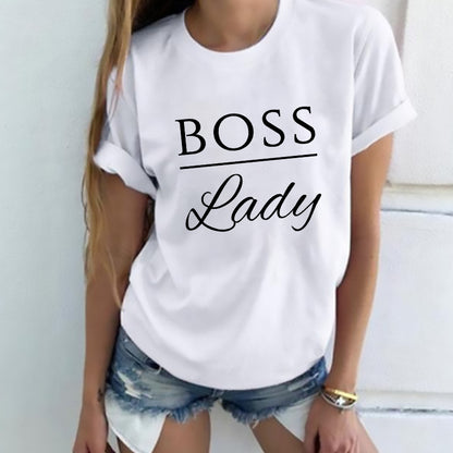 Ladies Casual Fashion Letter T Shirt Funny Female T Shirt