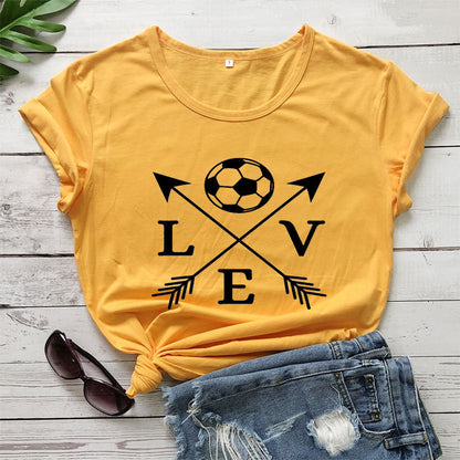 T-shirt Love Soccer Arrow Fashion Short-Sleeved Letter T-shirt