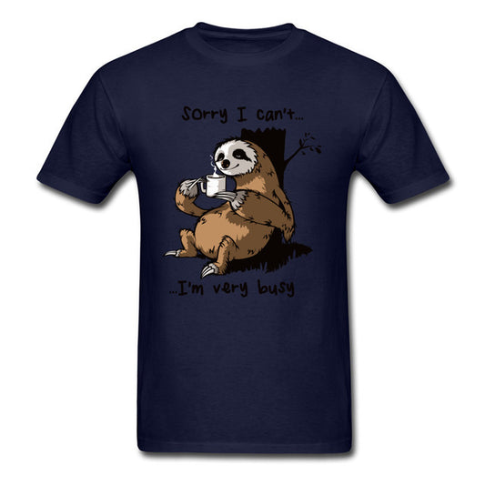 Very Busy Sloth T Shirt Men's Top T-shirts Funny Cartoon