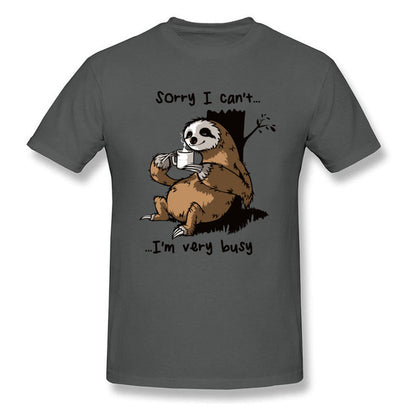 Very Busy Sloth T Shirt Men's Top T-shirts Funny Cartoon