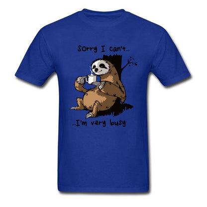 Very Busy Sloth T Shirt Men's Top T-shirts Funny Cartoon