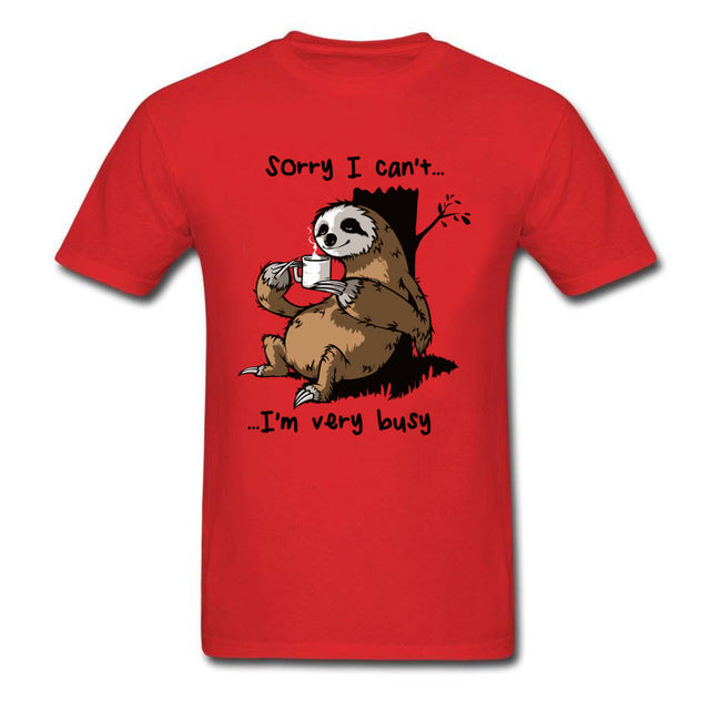 Very Busy Sloth T Shirt Men's Top T-shirts Funny Cartoon