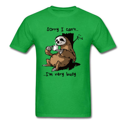 Very Busy Sloth T Shirt Men's Top T-shirts Funny Cartoon