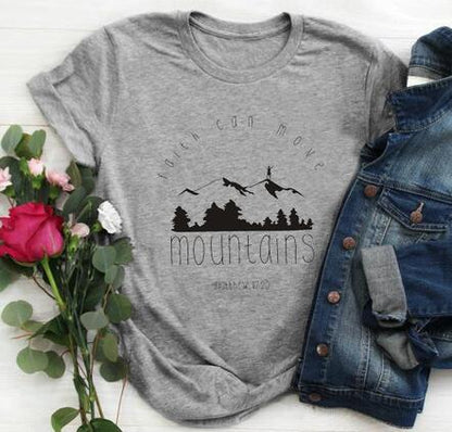 Women's mountain print T-shirt