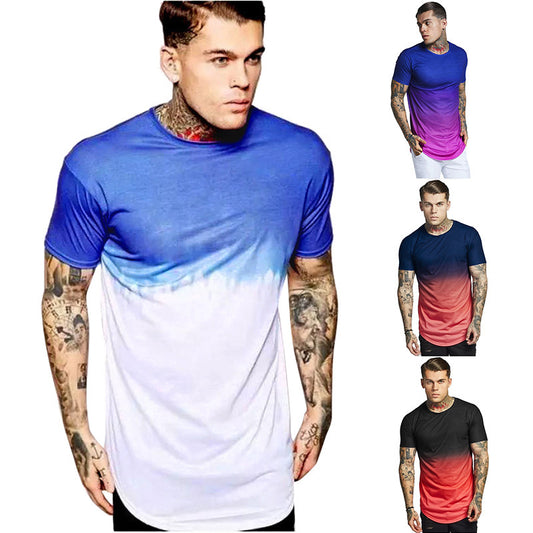 Gradient stitching men's T-shirt