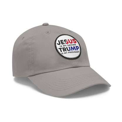 TRUMP 2024 Dad Hat with Leather Patch (Round)