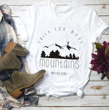 Women's mountain print T-shirt