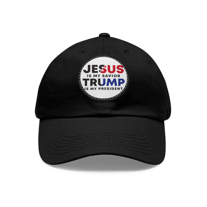 TRUMP 2024 Dad Hat with Leather Patch (Round)