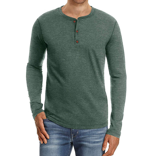 European And American Men's Long-sleeved Round Neck T-shirts Men's Bottoming Shirts