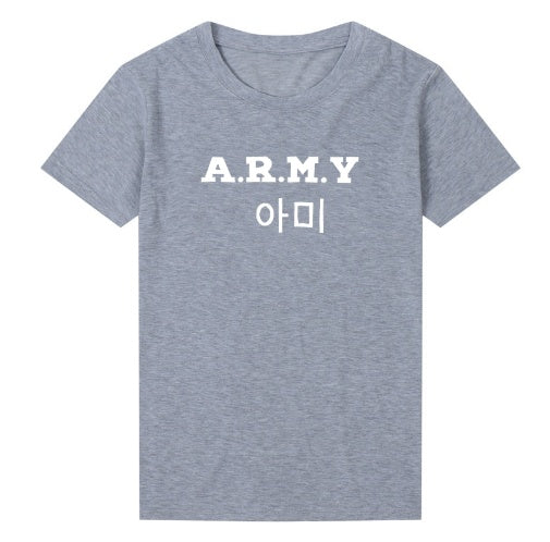 A.R.M.Y T-shirts, men and women, English, digital letters, street short-sleeved, AliExpress