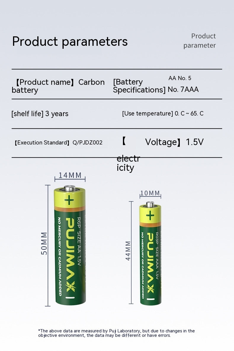 AA No 5 Carbon Zinc Manganese Dry Battery Small Toys