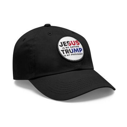 TRUMP 2024 Dad Hat with Leather Patch (Round)