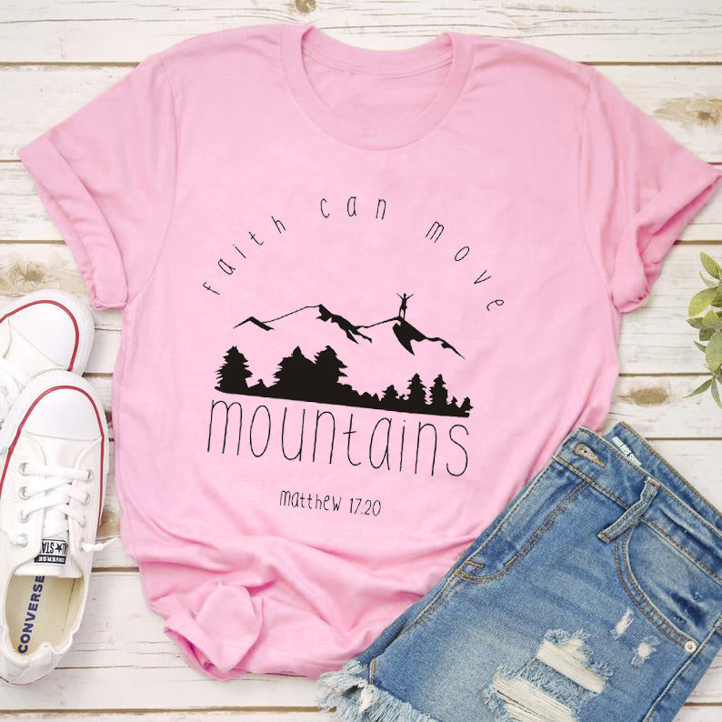 Women's mountain print T-shirt