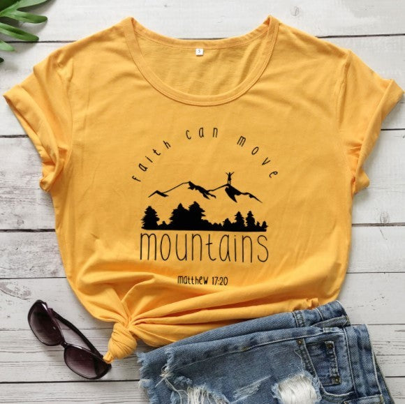 Women's mountain print T-shirt