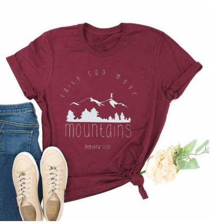 Women's mountain print T-shirt