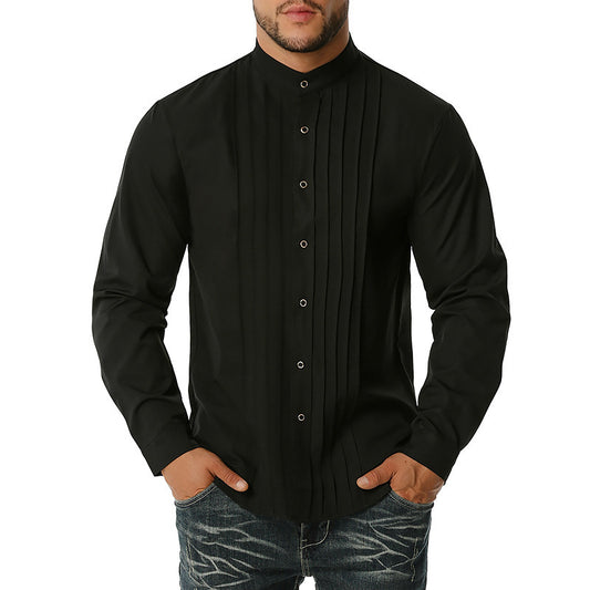 Men's Casual Long-sleeved Shirts Men's Collar Shirts