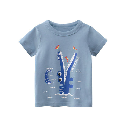 Boys Short-sleeved T-shirts, Children's Clothing, Baby Tops