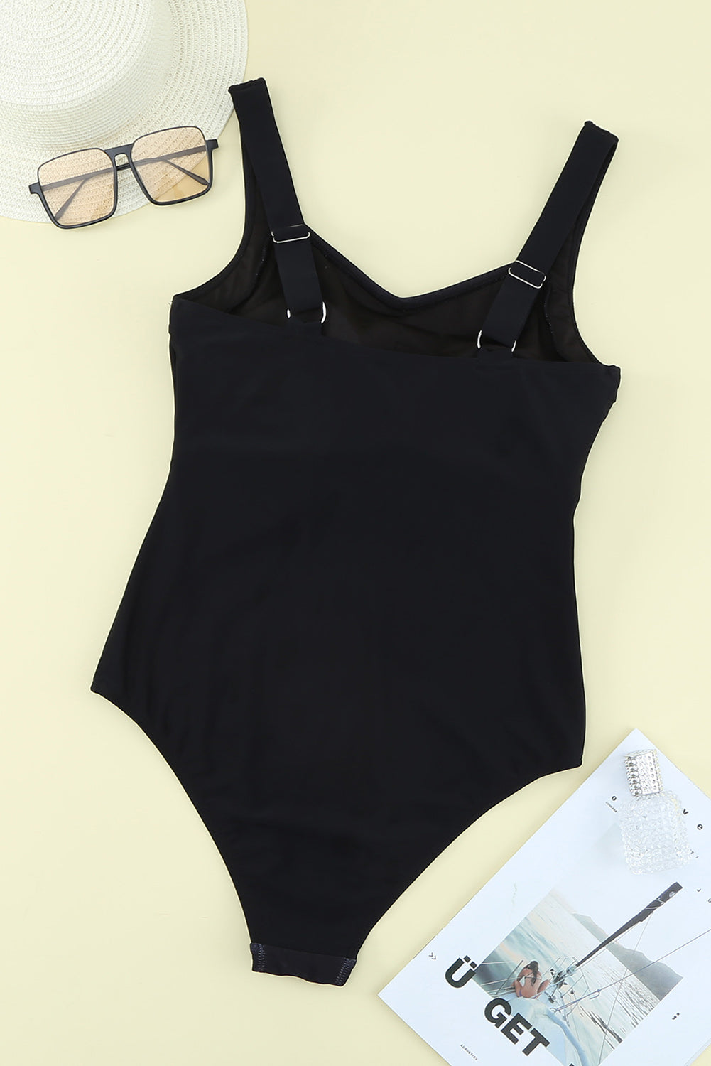 Black Striped Pattern Print Sleeveless One-piece Swimsuit