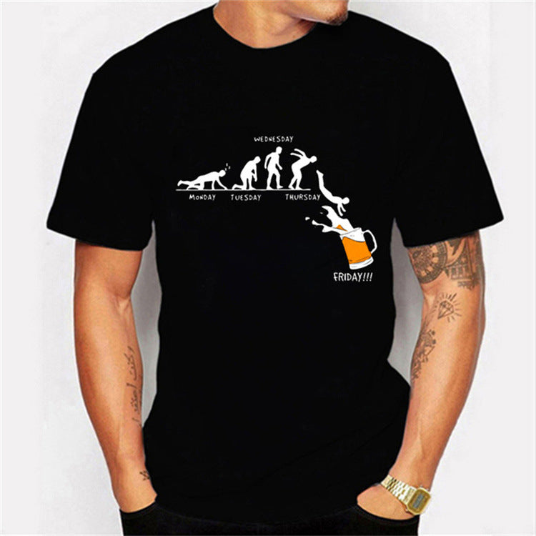 Graphic Hip-hop Men's And Women's T-shirt Beer Men's T-shirt Street Wear Harajuku T-shirt