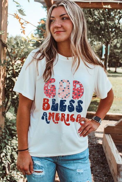 White God Bless America Graphic Tee