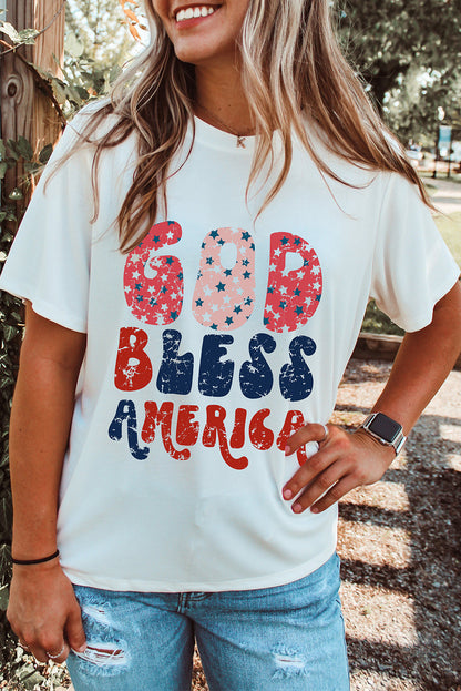 White God Bless America Graphic Tee