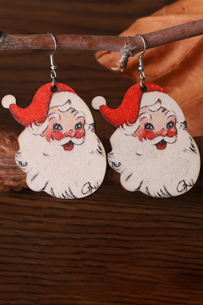 Fiery Red Santa Clause Christmas Earrings