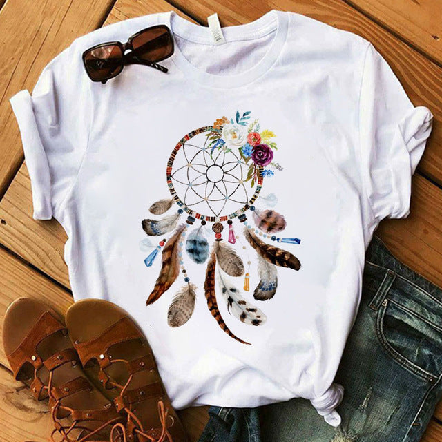 Women's t-shirt beautiful flower Dreamcatcher T-shirt