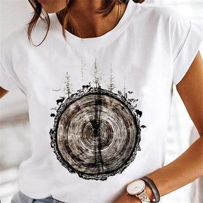 Women Dandelion T-shirts Fashion Clothing Cartoon Clothes Wa