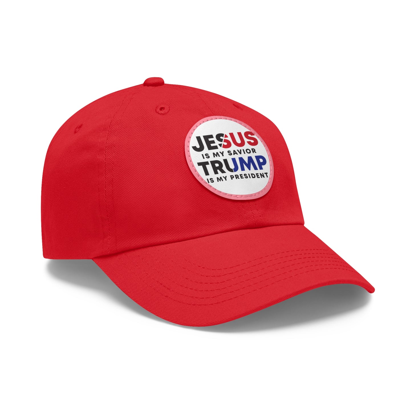 TRUMP 2024 Dad Hat with Leather Patch (Round)