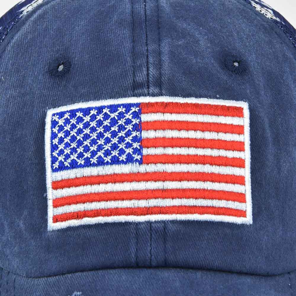 American Flag Embroidered Mesh Cap Embroidered Baseball Hat