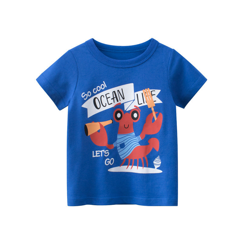 Boys Short-sleeved T-shirts, Children's Clothing, Baby Tops