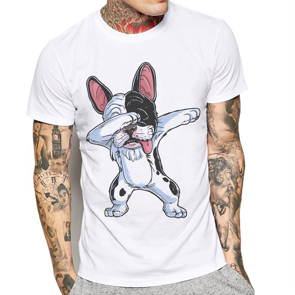 Men's T-shirt Funny Dog Print French Bulldog