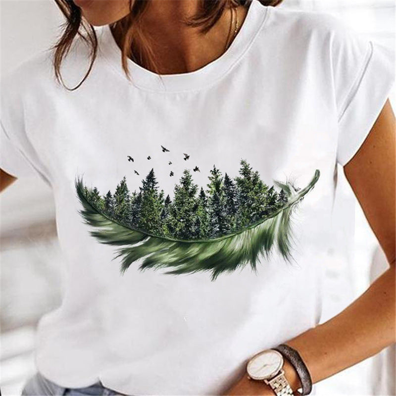 Women Dandelion T-shirts Fashion Clothing Cartoon Clothes Wa