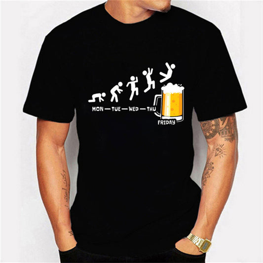 Graphic Hip-hop Men's And Women's T-shirt Beer Men's T-shirt Street Wear Harajuku T-shirt